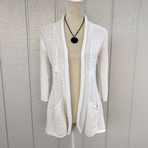 ANTHRO Angel of the North White Cotton Cardigan!